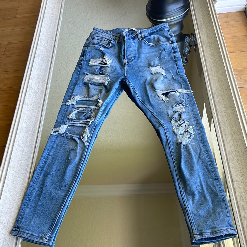 Zara Blue ripped jean